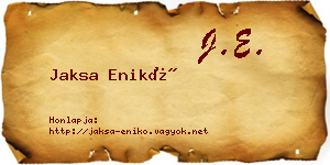 Jaksa Enikő névjegykártya