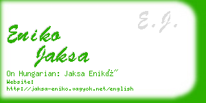 eniko jaksa business card